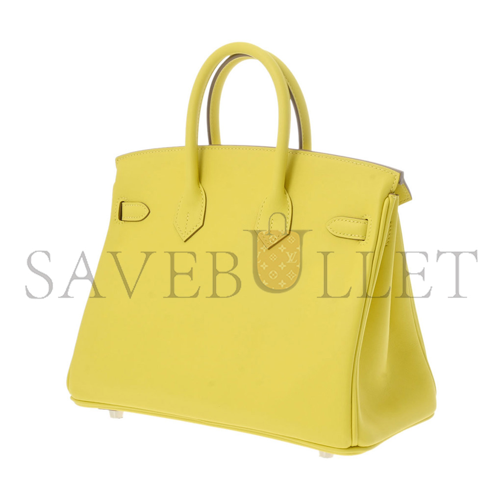 H**mes master birkin 25 swift leather chick yellow gold buckle h049362ck19 (25*20*13cm)